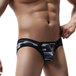 Men’s Sexy Camo Print Mesh Bikini
