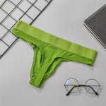 2 Pack Men's Ribbed Low-Rise Support Thongs with U-Shape Pouch