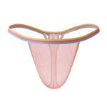 3 Pack Men's Mesh Sheer Support Pouch Strings with Cooling Comfort & Color Waistband