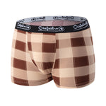 4 Pack Men's Trendy Plaid Design Daily Stretch Soft Trunks