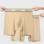 3 Pack Men's Premium Breathable Cotton Striped Design Seamless Comfort Boxers Briefs