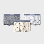 3 Pack Men's Cotton Seamless Comfort Supportive Fit Anti-Chafing Trunks