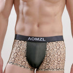 2-pack Men's Leopard Print Sexy Mesh Boxer Briefs