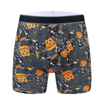 4 Pack Men's Graffiti Cartoon Print Skin-Friendly Mid-Rise Boxer Briefs