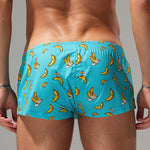 2 Pack Men's Low-Rise Cotton Boxer Shorts with Playful Print