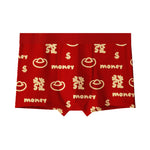 4 Pack Men's Soft Jacquard Cotton Lucky Red Breathable Trunks