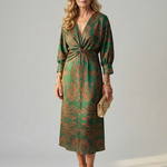 Mikayla | Natural Wrap Midi Dress
