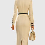 Portia | Tailored Midi Dress with Button Details