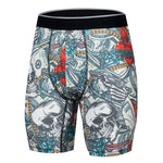2 Pack Men's Printed High-Stretch Relaxed Fit Sport Activewear Tights