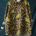 Carley | Women's Vintage Floral Birds Art Print Casual Shirt