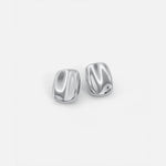 Radiant Rectangular Silver Stud Earrings
