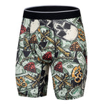 2 Pack Men's Printed High-Stretch Relaxed Fit Sport Activewear Tights