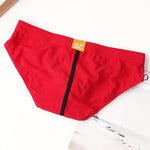 3 Pack Men's Breathable Separate Pouch Low-Rise Briefs with Openable Front Pouch