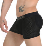 Sponge Cushion Mesh Buttock Boxer Briefs