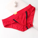 3 Pack Men's Breathable Separate Pouch Low-Rise Briefs with Openable Front Pouch