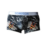 4 Pack Men's Ice Silk Bold Prints Lightweight & Airy Mid-Rise Trunks