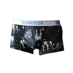 4 Pack Men's Ice Silk Bold Prints Lightweight & Airy Mid-Rise Trunks