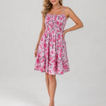 Rosabelle | Spaghetti Strap Floral Print Knee Length Dress