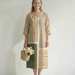 Penny | Light Mixed Stripe Midi Dress