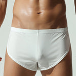 2 Pack Men's Solid Color Second-Skin Soft-Touch Quick-Dry Boxer Shorts