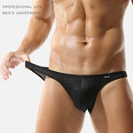 Men's Low-rise Mesh U-shaped Convex Pocket Sports Briefs