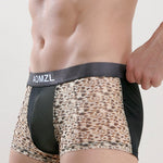 2-pack Men's Leopard Print Sexy Mesh Boxer Briefs