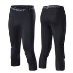 Men's High-Elasticity Impact Protection Hex Knee Guard Activewear Tights