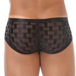 2 Pack Men's Sheer Grid Mesh Breathable Large U-Pouch Trunks