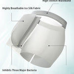 4 Pack Men's Breathable Ice Silk Antibacterial Sports Trunks