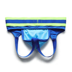2 Pack Men's Cotton Jockstrap with Colorblock Design Athletic Support Fit