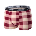 4 Pack Men's Trendy Plaid Design Daily Stretch Soft Trunks
