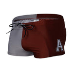 Men's Anti-Odor Bold Prints Stretch Fit Color-Blocked Swim Trunks