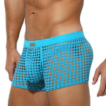 2 Pack Men's Hollow Mesh Sexy Trendy Moisture-Wicking Trunks