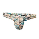 3 Pack Men's Ice-Silk Leopard Mesh Thong with Double-Lined Crotch