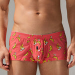 2 Pack Men's Low-Rise Cotton Boxer Shorts with Playful Print