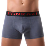3 Pack Men's Striped U-Pouch Low-Rise Breathable Slim-Fit Trunks