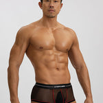 2 Pack Men’s Sexy Low-rise Transparent Mesh Trunks