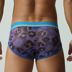 2 Pack Men's Leopard print Sexy Anti-Chafing Comfy Waistband Sporty Cut Bikini