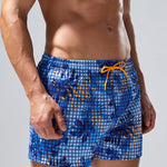Men's Plaid Patterned Lightweight & Airy Sporty Cut Board Shorts