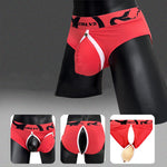 2 Pack Men's Detachable Pouch Open-Crotch Breathable Modal Soft Briefs