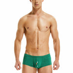 Men’s Relaxed Plaid Trunks with Button Fly