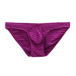 4 Pack Men's U-Pouch Striped Low-Rise Breathable & Sexy Briefs