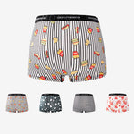 4 Pack Men's Printed Quick-Dry Fabric Stretch Fit Lightweight Trunks