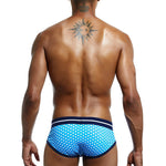 2 Pack Men's Sexy Star Print Low-Rise Breathable Comfort Trendy Briefs & Jockstrap