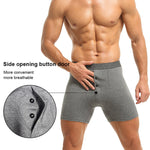 3 Pack Men's Ultra-Soft Breathable Cotton Button Fly Midway Briefs