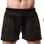 2 Pack Men's Mesh See-Through Shorts with Drawstring Waist