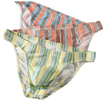 4 Pack Men's Striped Breathable Cotton Slim-Fit U-Pouch Briefs