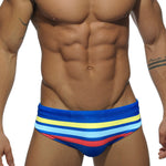 Men's Moisture-Wicking Sexy Striped Color Swim Briefs