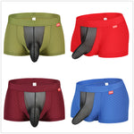 Men's Low-Rise Mesh Trunks – Breathable Nylon with 3D Pouch Support