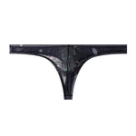4 Pack Men's Trendy Prints U-Pouch Mesh & Breathable Thongs